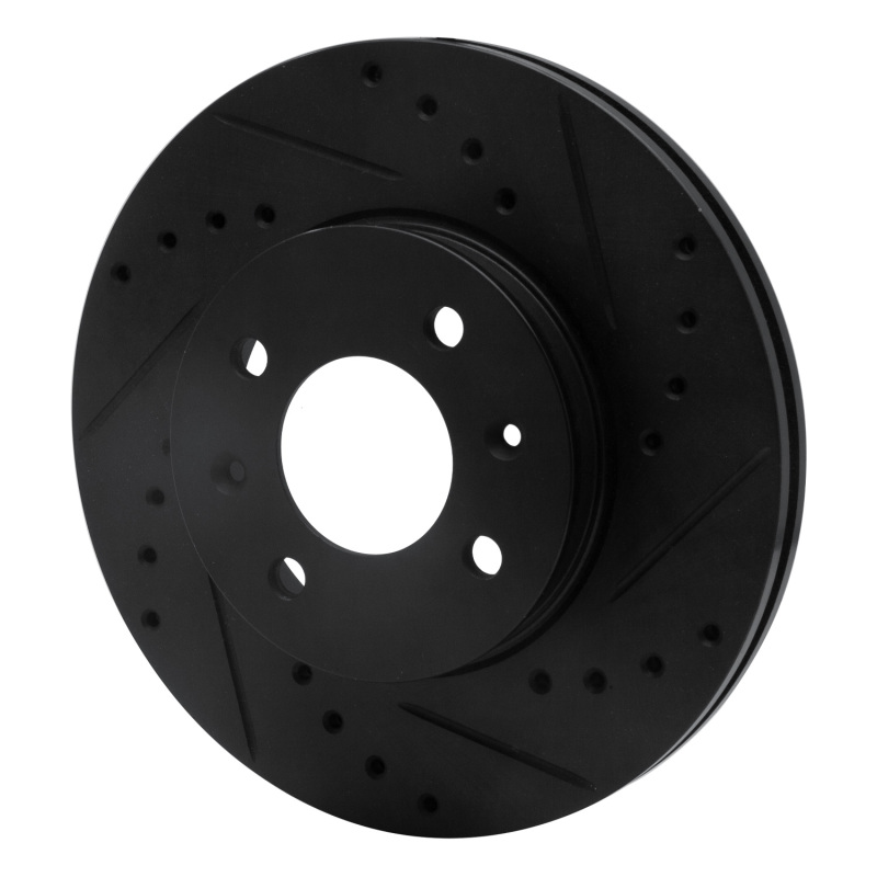 Dodge Attitude Brake Rotor (1) - Front Right - R1 Concepts - Drilled & Slotted - Black - `06-`12